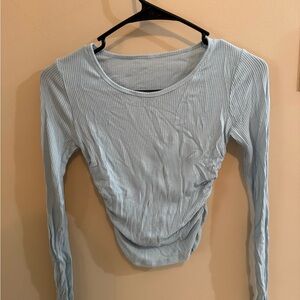 Light Blue Ribbed Long Sleeve Top - ALO
